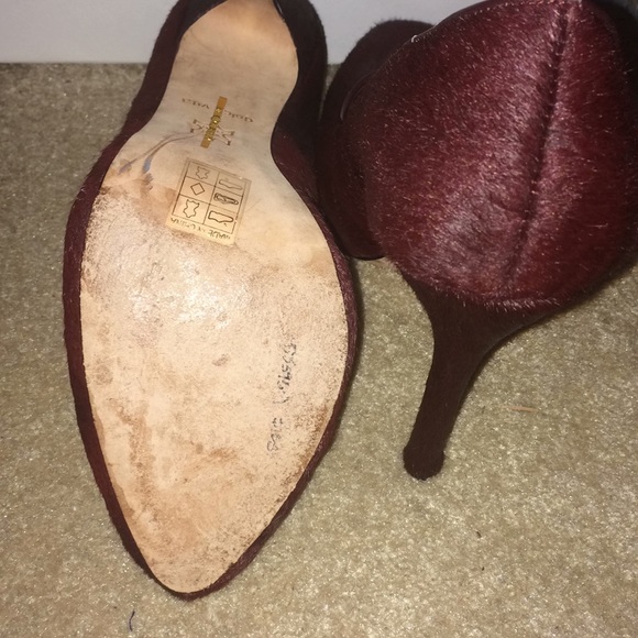 DOLCE VITA WINE CALF HAIR 4” HEELS PREOWNED - Picture 4 of 7
